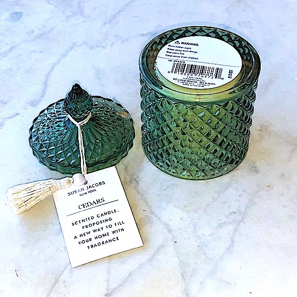 SUSAN JACOBS NEW YORK CANDLE CEDARS NEW 1 WICK GREEN CRYSTAL 6.3oz - Picture 4 of 4